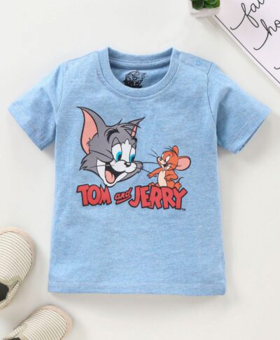 Babyhug Half Sleeves T Shirt Tom Jerry Print Blue