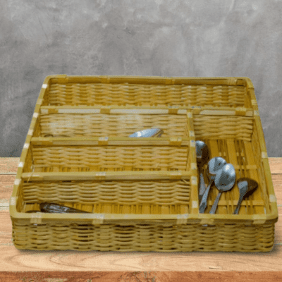 Bamboo Cutlery Tray with 5 Compartment 35cm55cm min